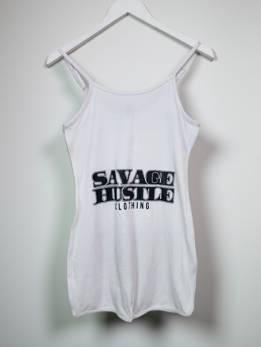 Savage Hustle Clothing White Black Bodycon Romper Size M
